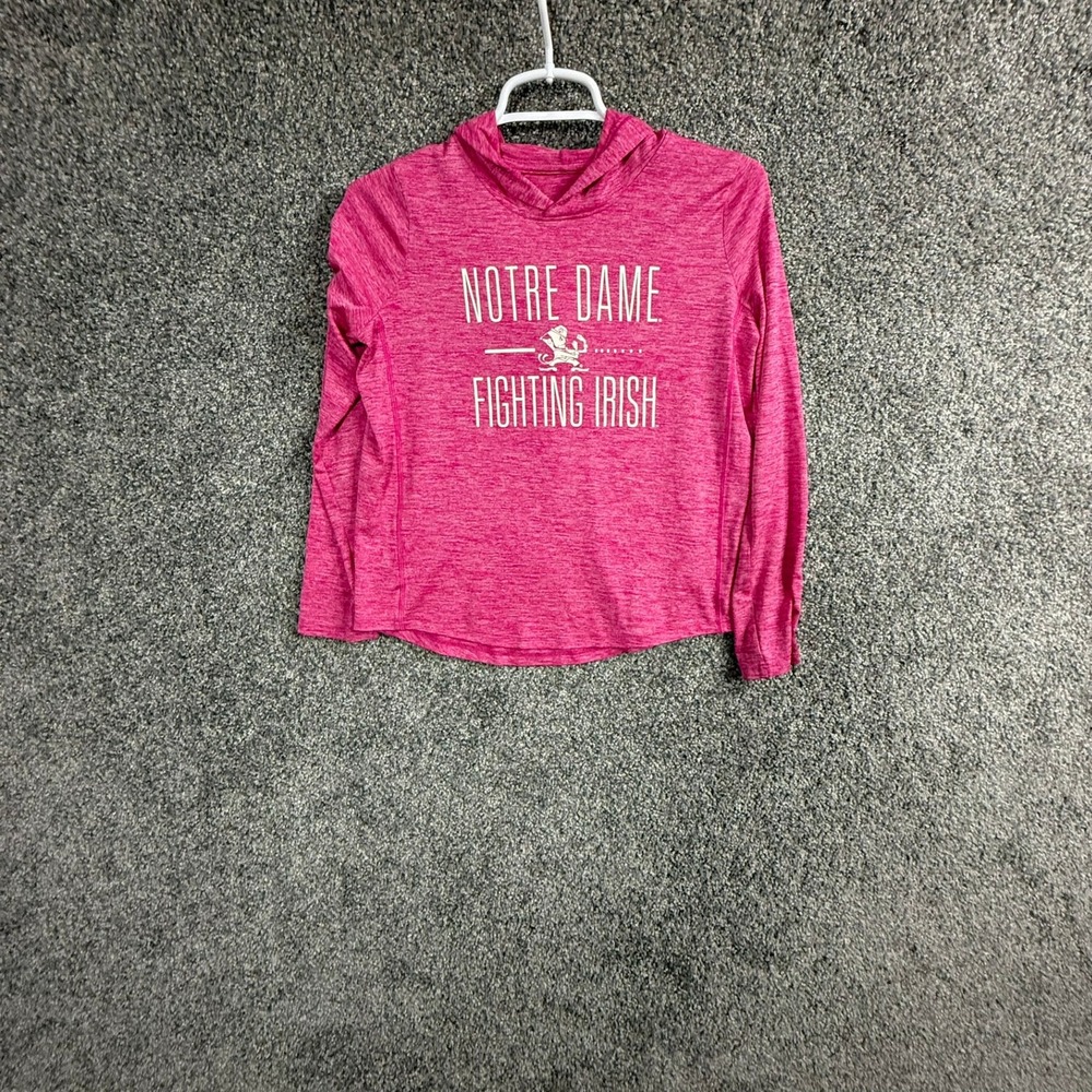 Under Armour Notre Dame Fighting Irish Pink Heather Hoodie Girls Large YLG